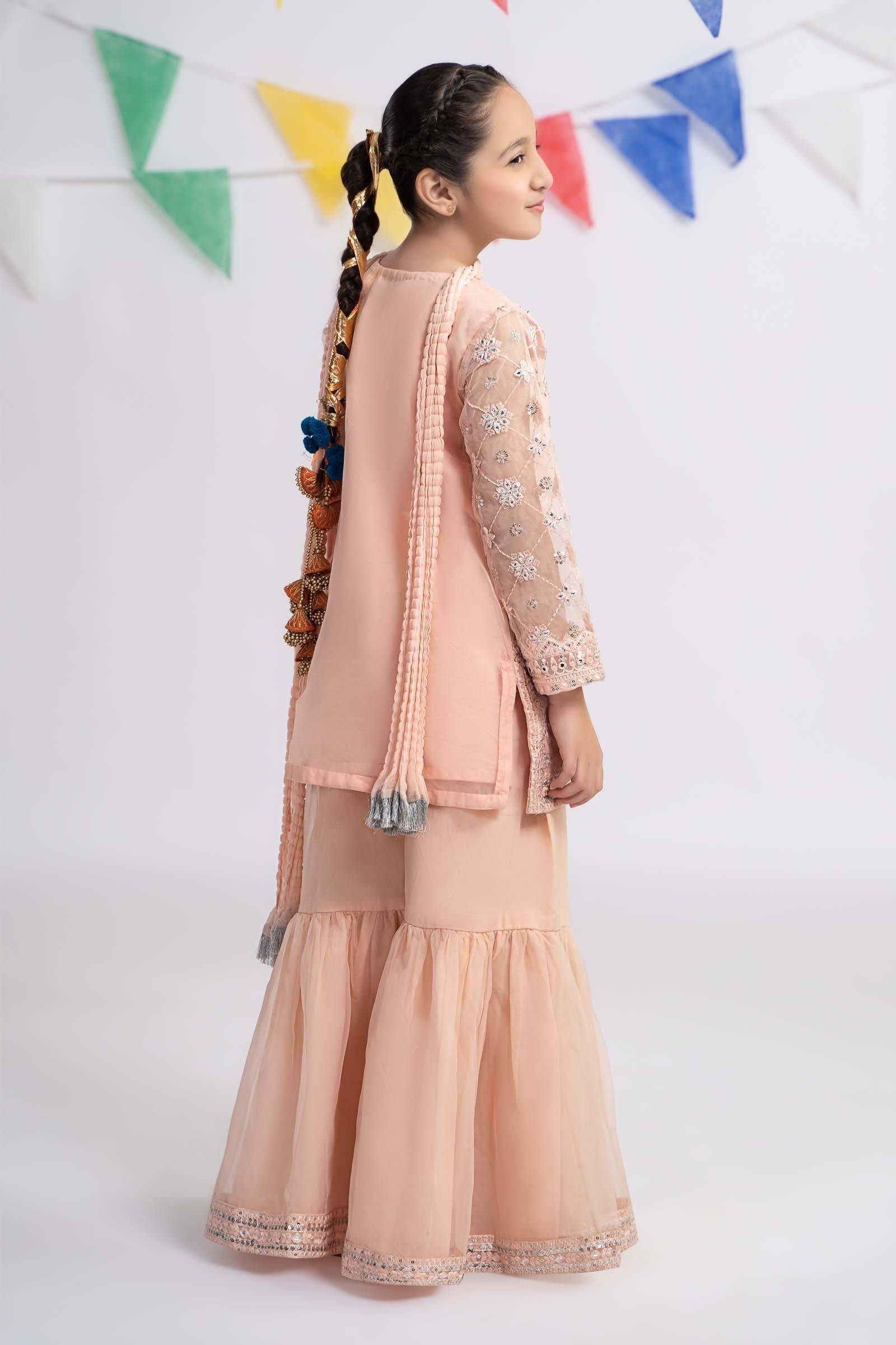 Maria B | 3 Piece Embroidered Organza Suit | MKS-EF24-11 by Maria Faisal - Registered Vendor of : Maria B - type : Kids Clothes - 100% original wedding dresses