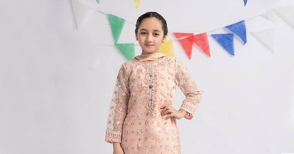 Maria B | 3 Piece Embroidered Organza Suit | MKS-EF24-11 by Maria Faisal - Registered Vendor of : Maria B - type : Kids Clothes - 100% original wedding dresses