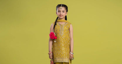 Maria B | 3 Piece Embroidered Organza Suit | MKS-EF24-14 by Maria Faisal - Registered Vendor of : Maria B - type : Kids Clothes - 100% original wedding dresses