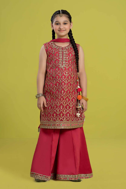 Maria B | 3 Piece Embroidered Organza Suit | MKS-EF24-14 by Maria Faisal - Registered Vendor of : Maria B - type : Kids Clothes - 100% original wedding dresses