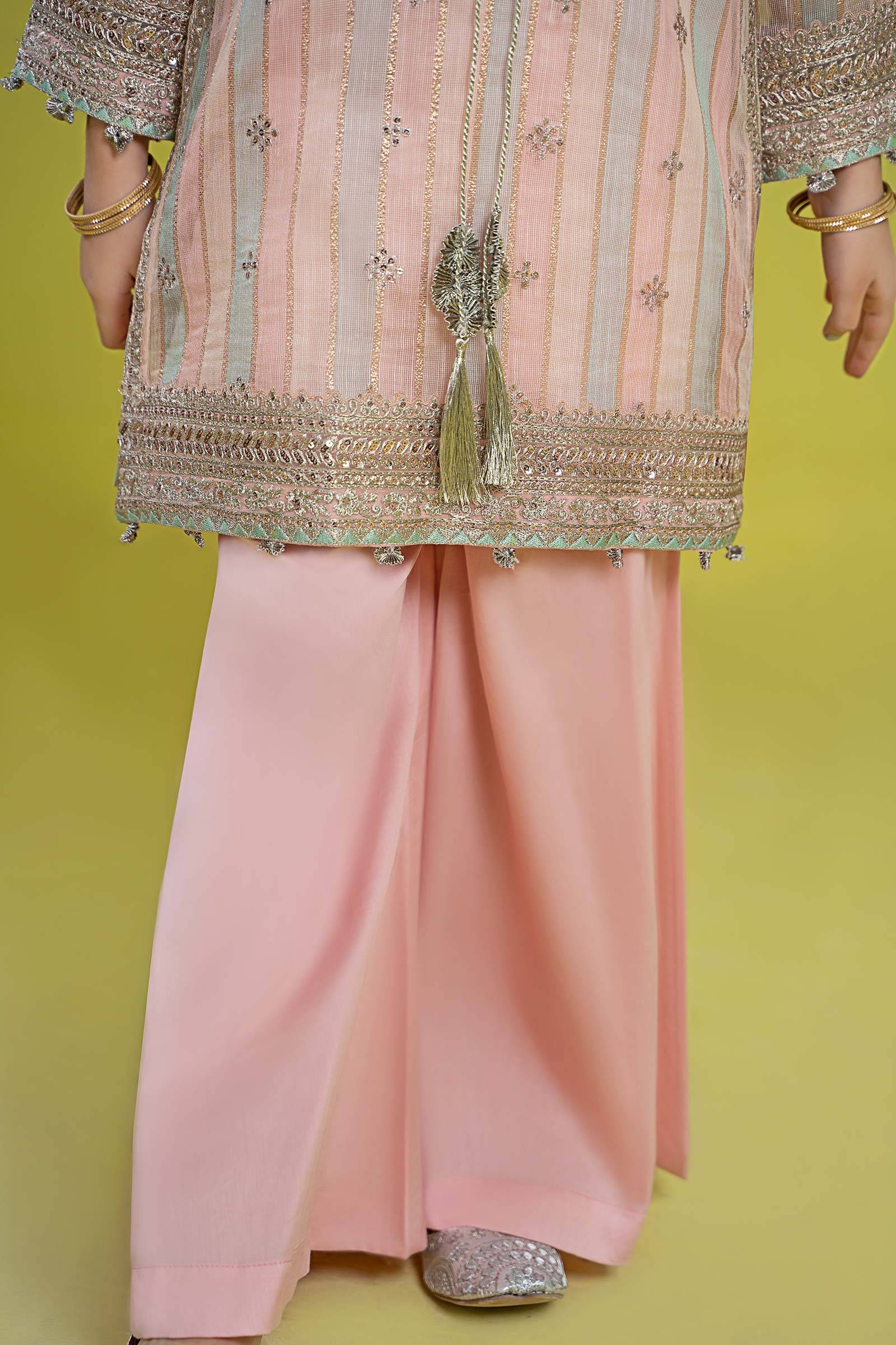 Maria B | 3 Piece Embroidered Yarn Dyed Suit | MKS-EF24-32 by Maria Faisal - Registered Vendor of : Maria B - type : Kids Clothes - 100% original wedding dresses