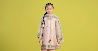 Maria B | 3 Piece Embroidered Yarn Dyed Suit | MKS-EF24-32 by Maria Faisal - Registered Vendor of : Maria B - type : Kids Clothes - 100% original wedding dresses