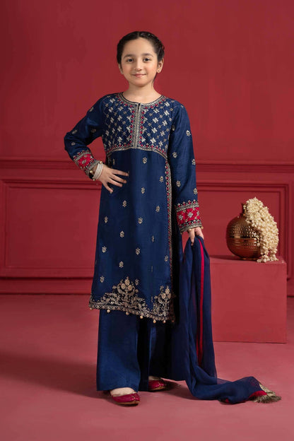 Maria B | Suit Blue MKS-W23-12 by Maria Faisal - Registered Vendor of : Maria B - type : Kids Clothes - 100% original wedding dresses
