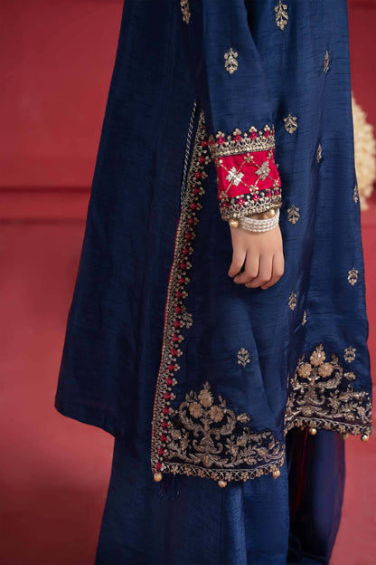 Maria B | Suit Blue MKS-W23-12 by Maria Faisal - Registered Vendor of : Maria B - type : Kids Clothes - 100% original wedding dresses