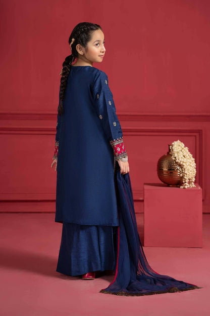 Maria B | Suit Blue MKS-W23-12 by Maria Faisal - Registered Vendor of : Maria B - type : Kids Clothes - 100% original wedding dresses