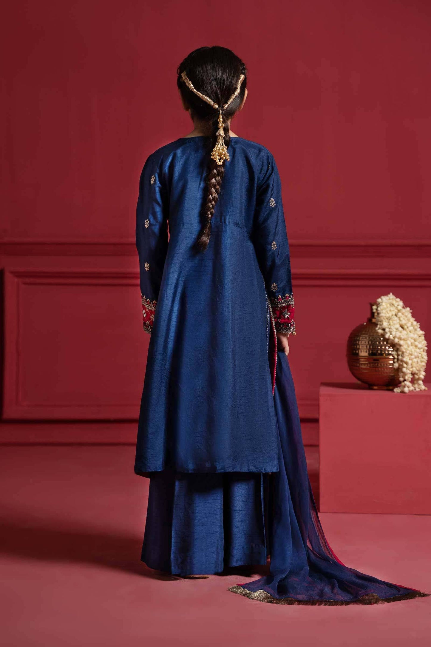 Maria B | Suit Blue MKS-W23-12 by Maria Faisal - Registered Vendor of : Maria B - type : Kids Clothes - 100% original wedding dresses