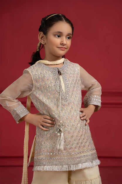 Maria B | Suit Lime Yellow MKS-W23-23 by Maria Faisal - Registered Vendor of : Maria B - type : Kids Clothes - 100% original wedding dresses