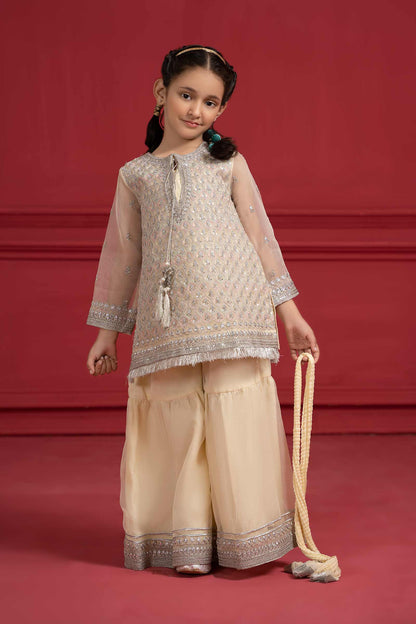 Maria B | Suit Lime Yellow MKS-W23-23 by Maria Faisal - Registered Vendor of : Maria B - type : Kids Clothes - 100% original wedding dresses