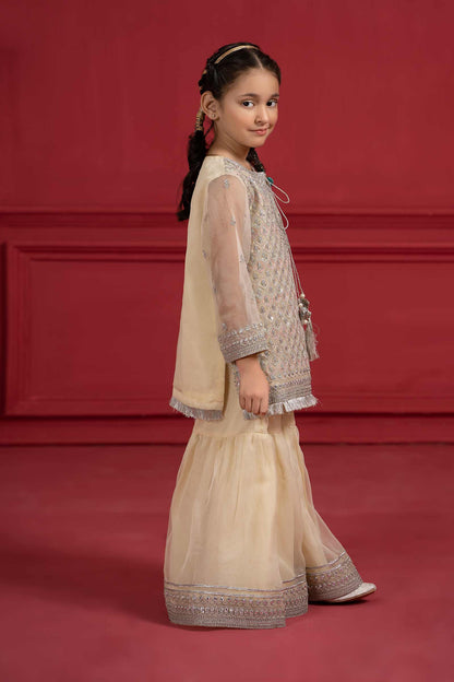 Maria B | Suit Lime Yellow MKS-W23-23 by Maria Faisal - Registered Vendor of : Maria B - type : Kids Clothes - 100% original wedding dresses