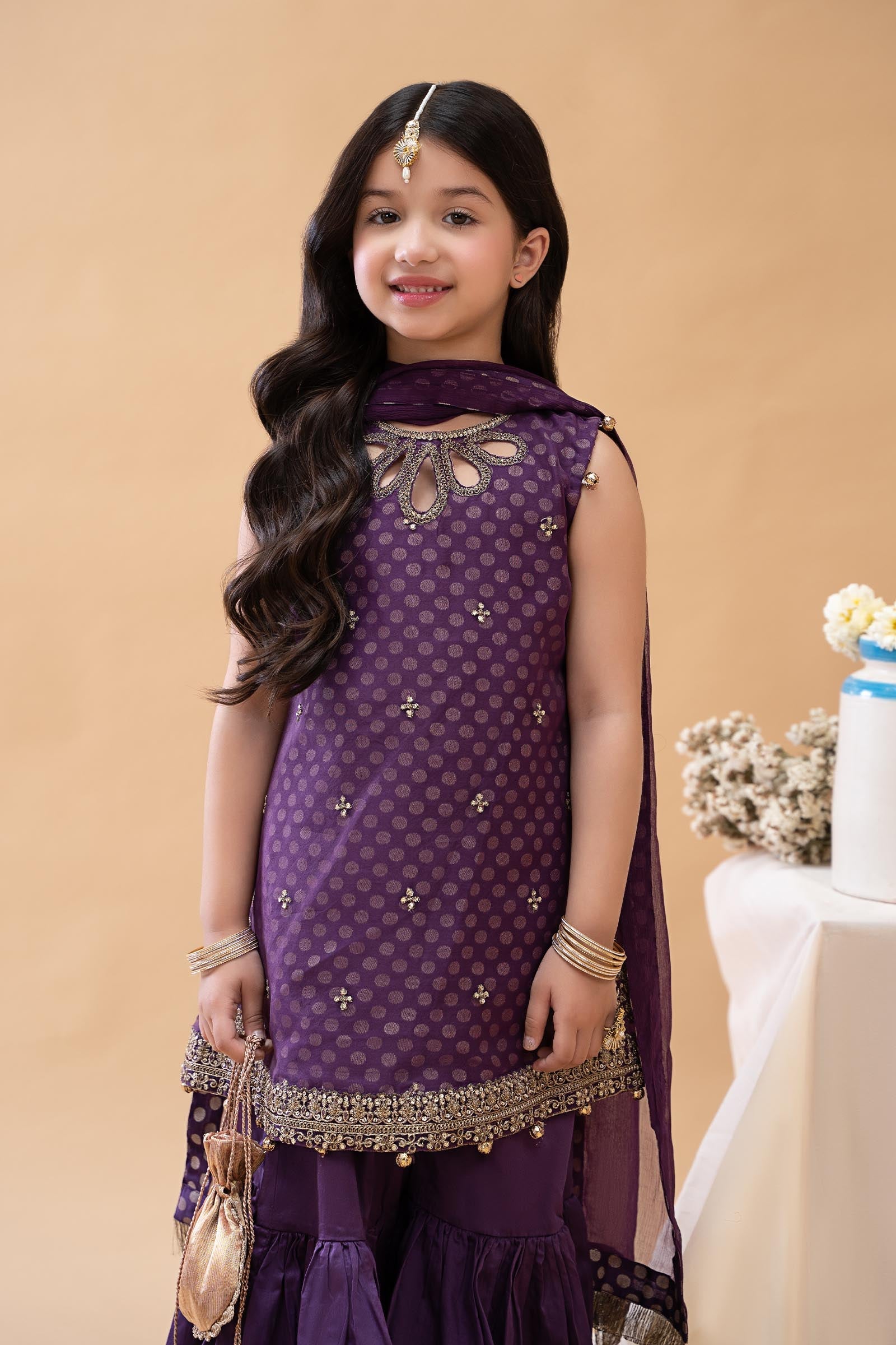 3 Piece Embroidered Suit - Kids Clothes - available at Maria Faisal in UK and USA