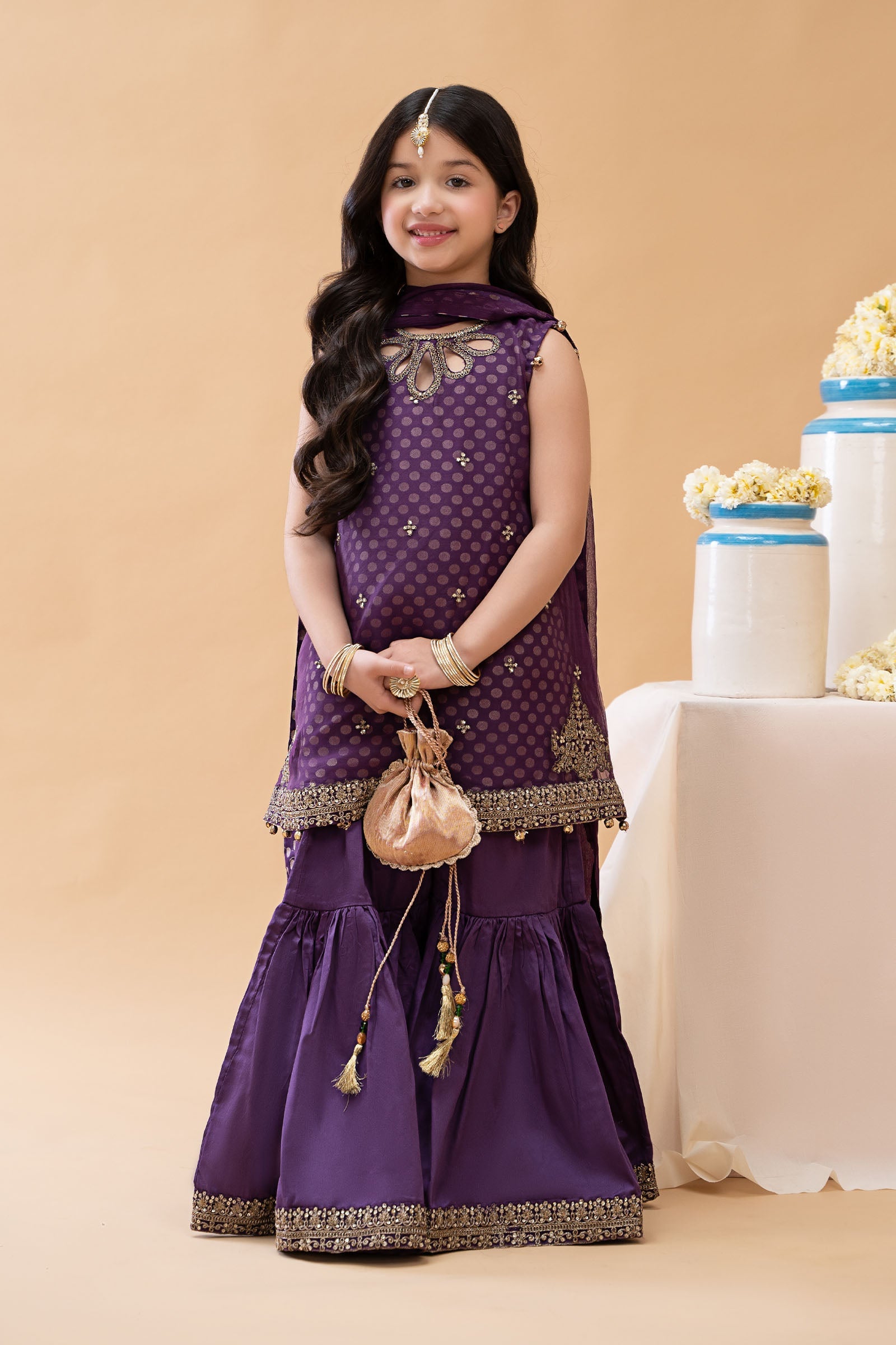 3 Piece Embroidered Suit - Kids Clothes - available at Maria Faisal in UK and USA