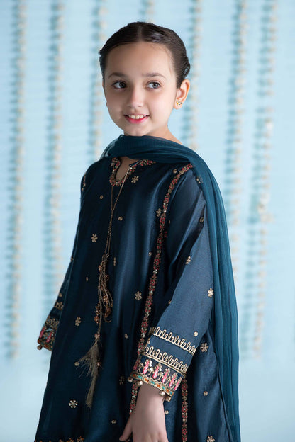 Maria B | 3 Piece Embroidered Yarn Dyed Suit | MKS-EA24-19 by Maria Faisal - Registered Vendor of : Maria B - type : Kids Clothes - 100% original wedding dresses