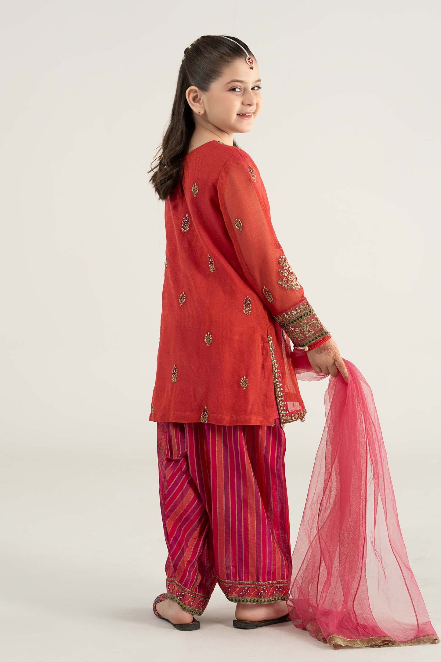 3 Piece Embroidered Khadi Net Suit - Kids Clothes - available at Maria Faisal in UK and USA