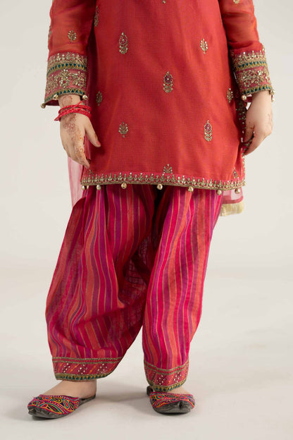 3 Piece Embroidered Khadi Net Suit - Kids Clothes - available at Maria Faisal in UK and USA