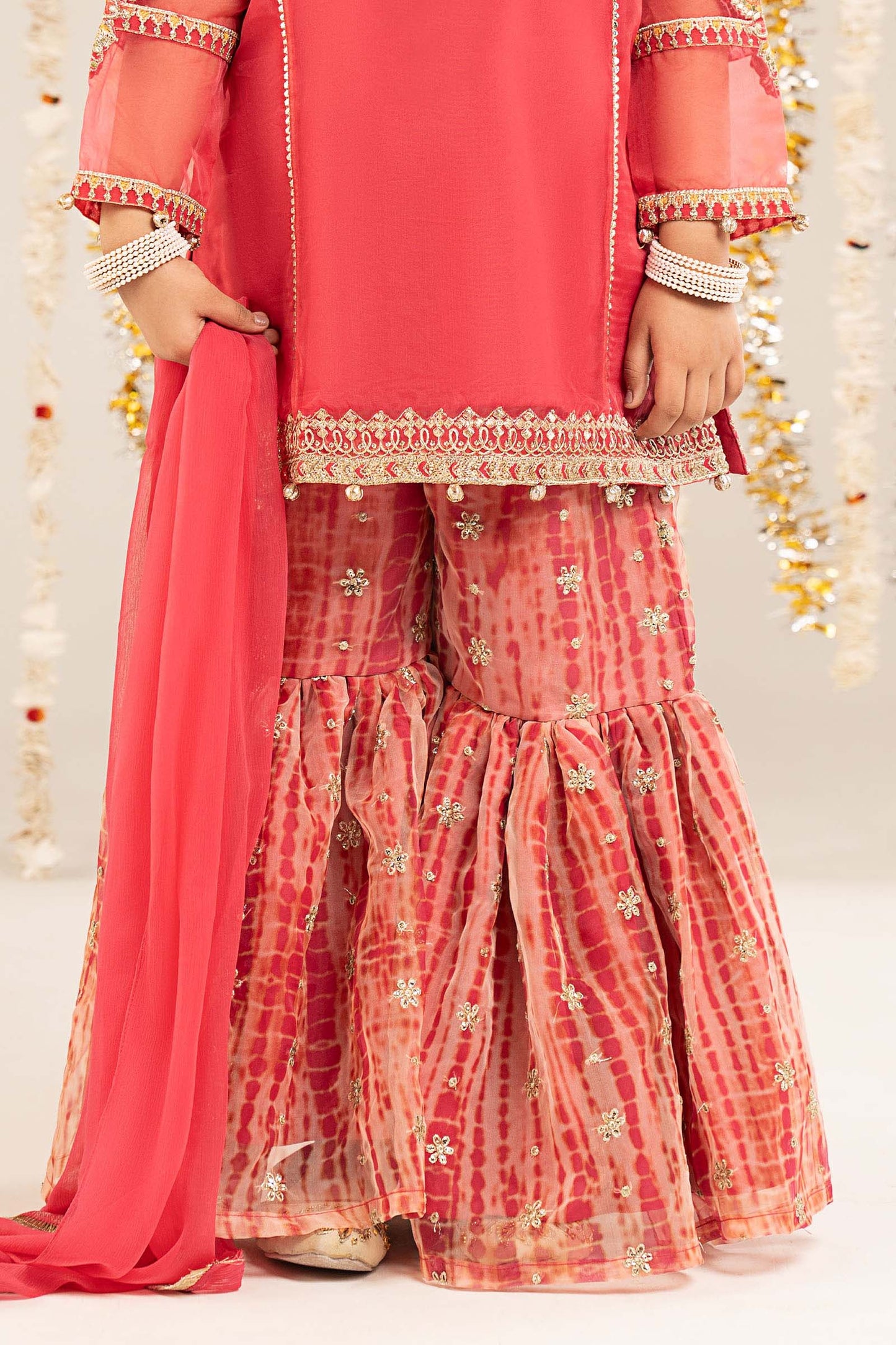 2 Piece Embroidered Organza Suit - Kids Clothing - available at Maria Faisal in UK and USA.