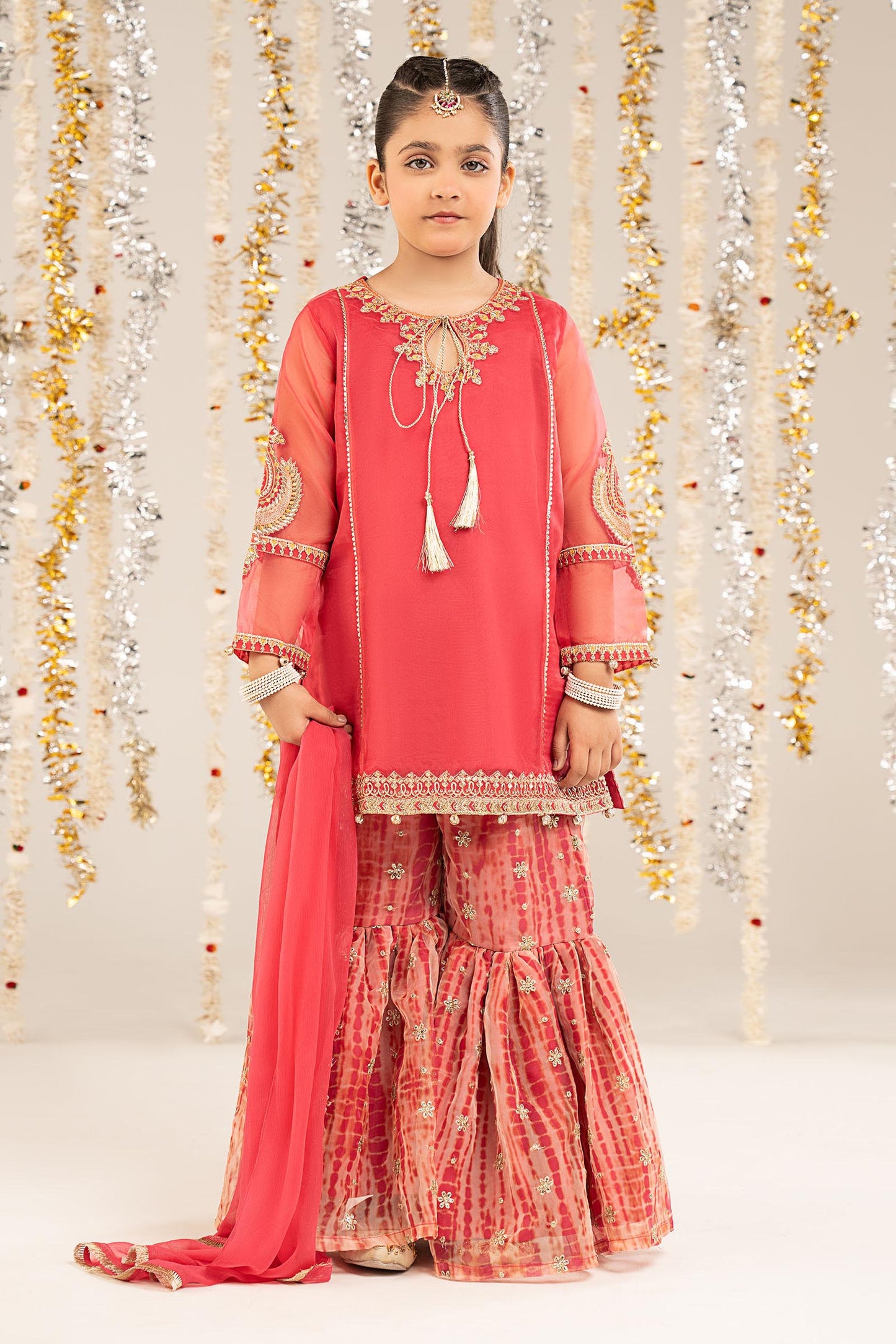 2 Piece Embroidered Organza Suit - Kids Clothing - available at Maria Faisal in UK and USA.
