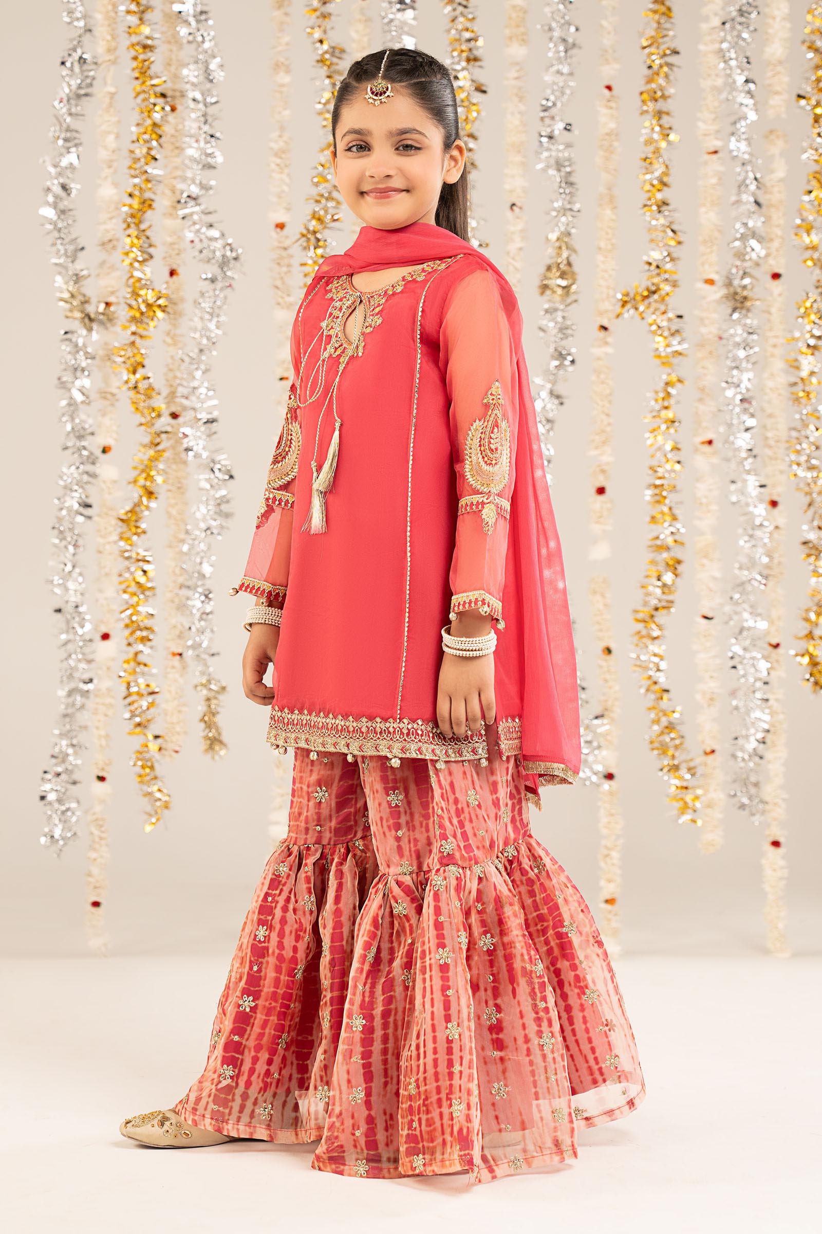 2 Piece Embroidered Organza Suit - Kids Clothing - available at Maria Faisal in UK and USA.