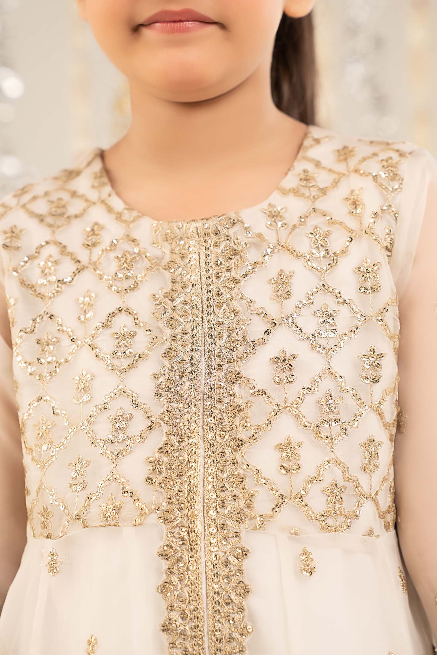 2 Piece Embroidered Organza Suit - Kids Clothing - available at Maria Faisal in UK and USA.