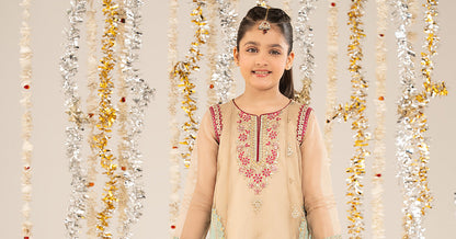 2 Piece Embroidered Organza Suit - Kids Clothing - available at Maria Faisal in UK and USA.