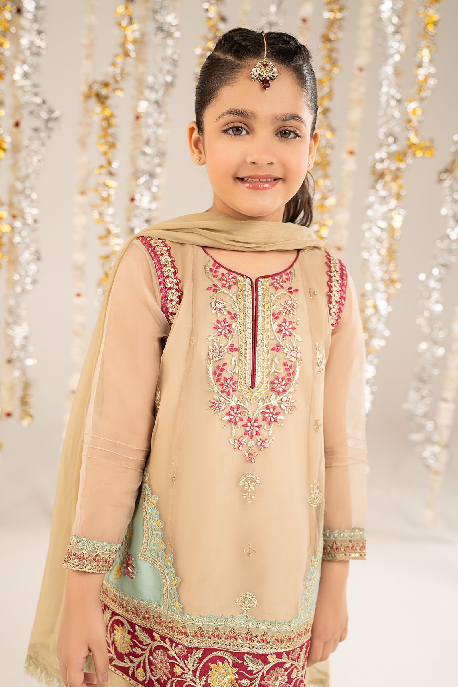 2 Piece Embroidered Organza Suit - Kids Clothing - available at Maria Faisal in UK and USA.