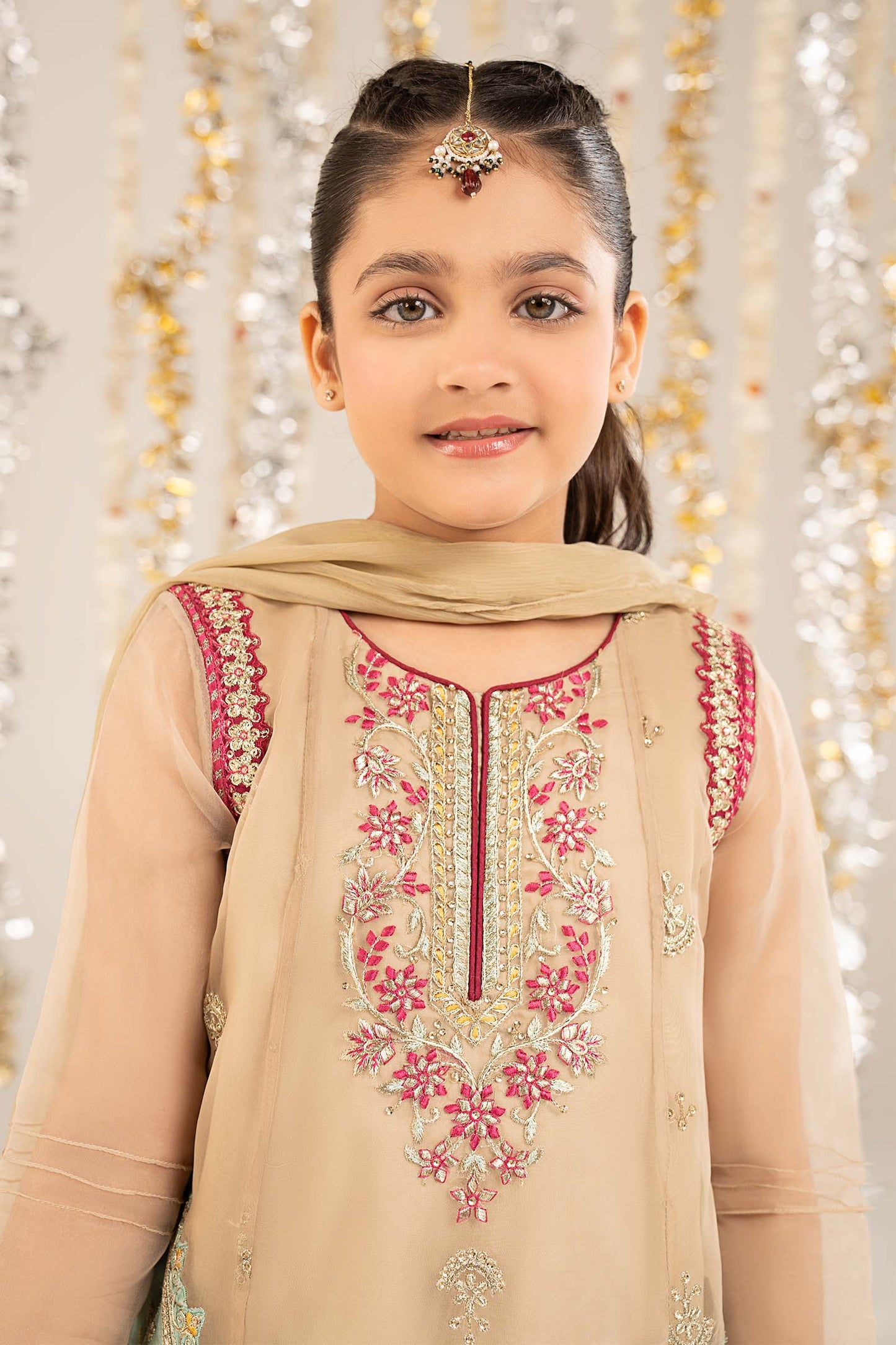2 Piece Embroidered Organza Suit - Kids Clothing - available at Maria Faisal in UK and USA.