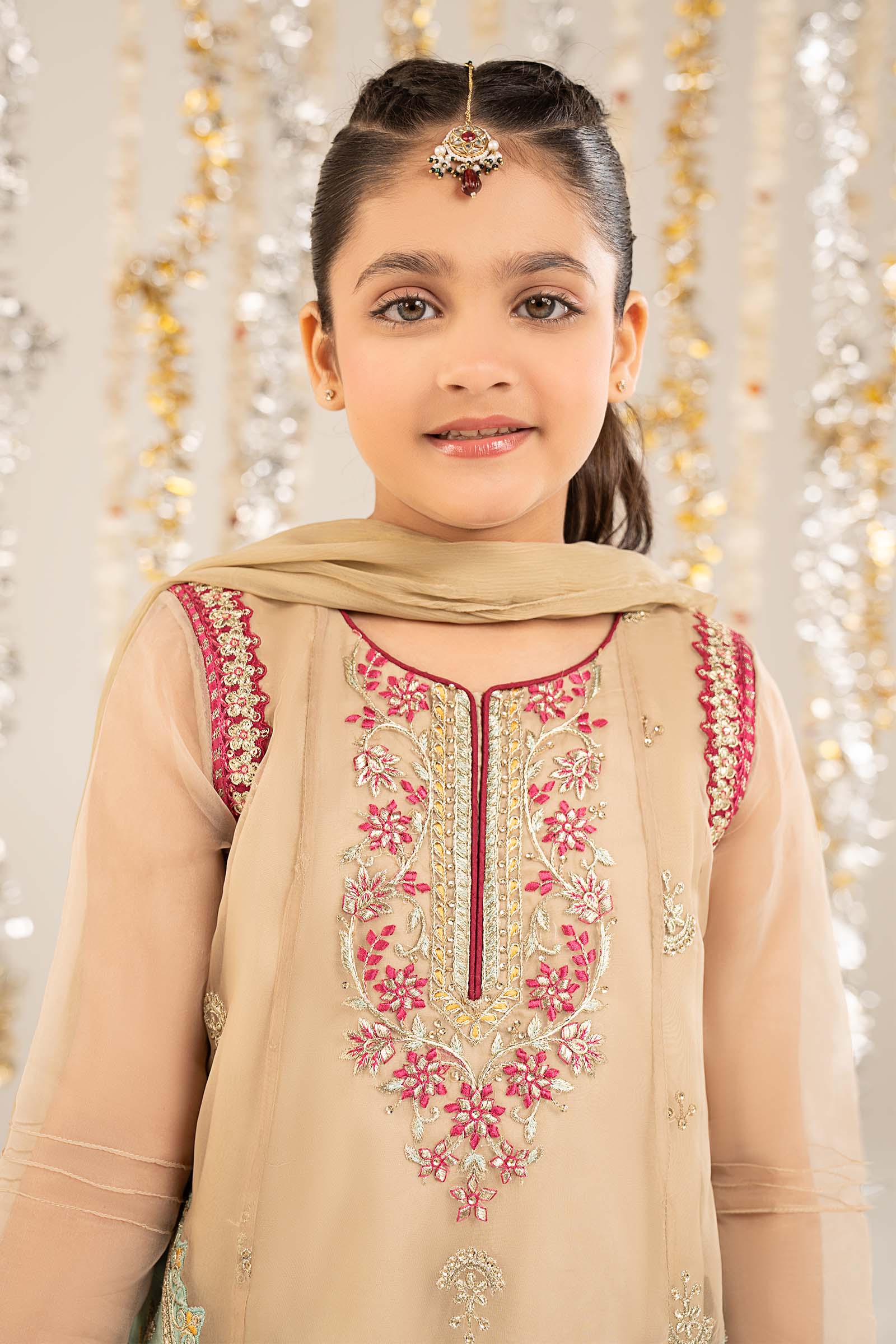 2 Piece Embroidered Organza Suit - Kids Clothing - available at Maria Faisal in UK and USA.