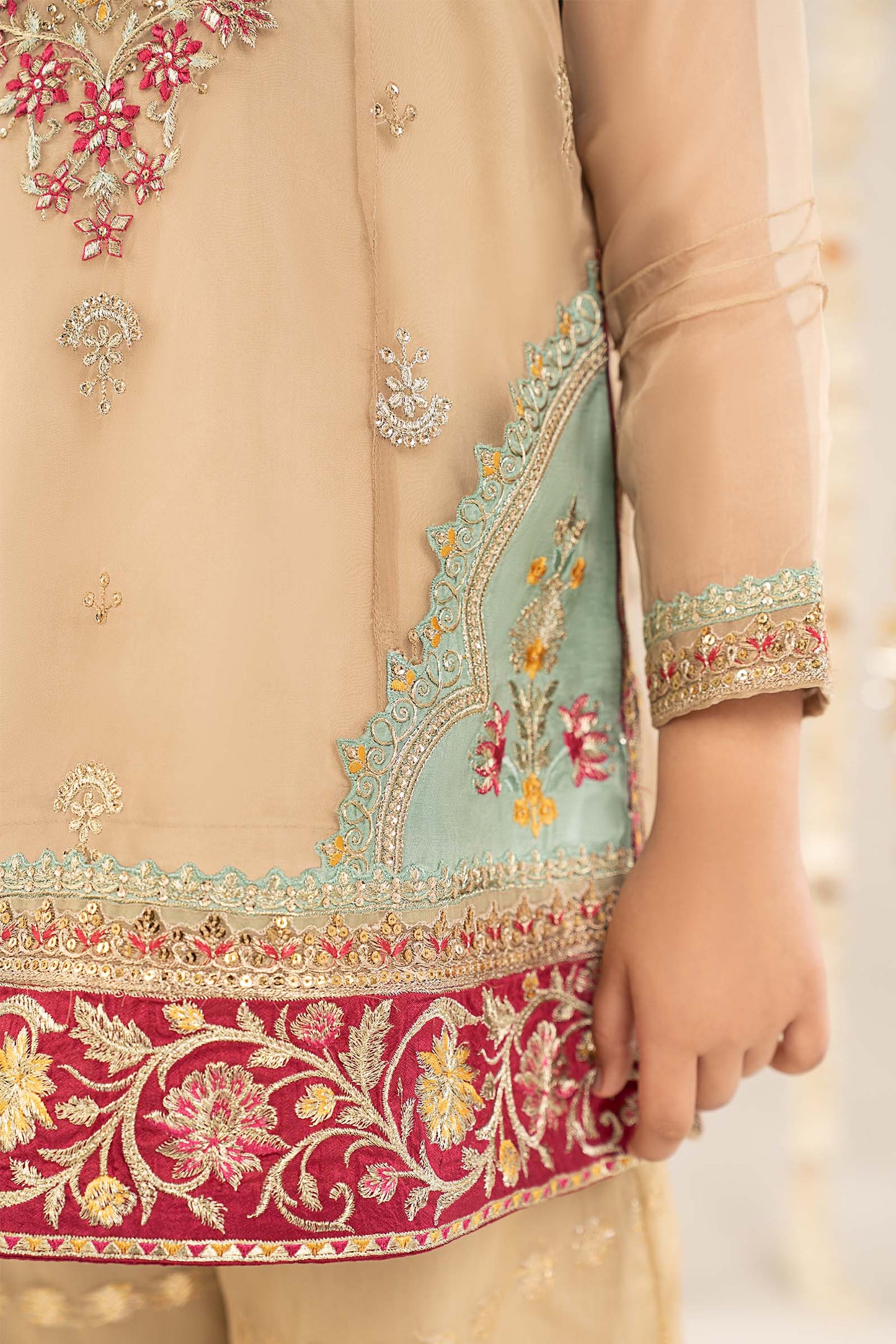 2 Piece Embroidered Organza Suit - Kids Clothing - available at Maria Faisal in UK and USA.