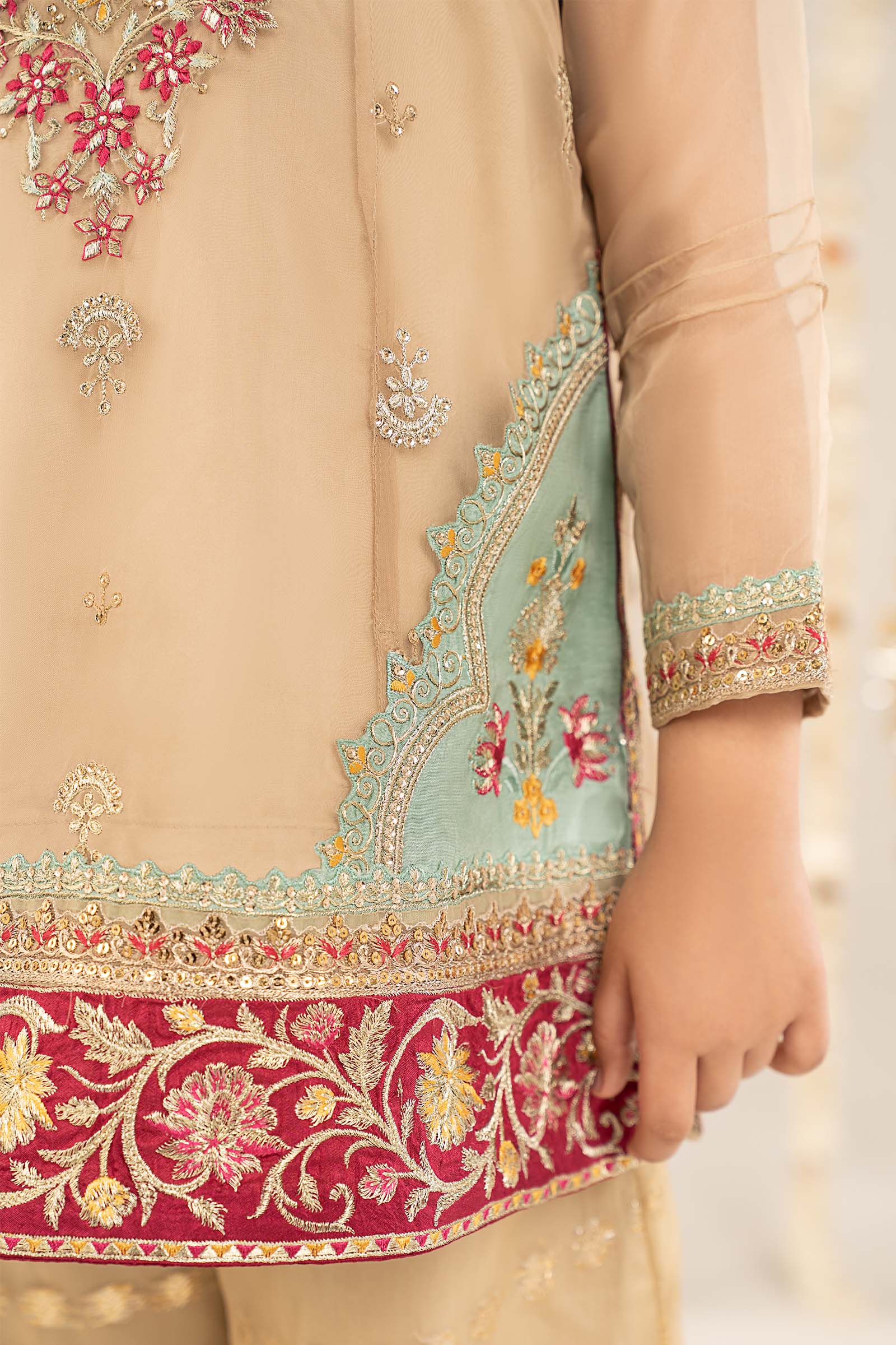 2 Piece Embroidered Organza Suit - Kids Clothing - available at Maria Faisal in UK and USA.