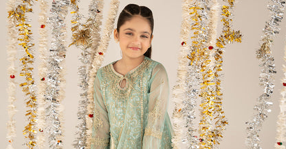 2 Piece Embroidered Organza Suit - Kids Clothing - available at Maria Faisal in UK and USA.