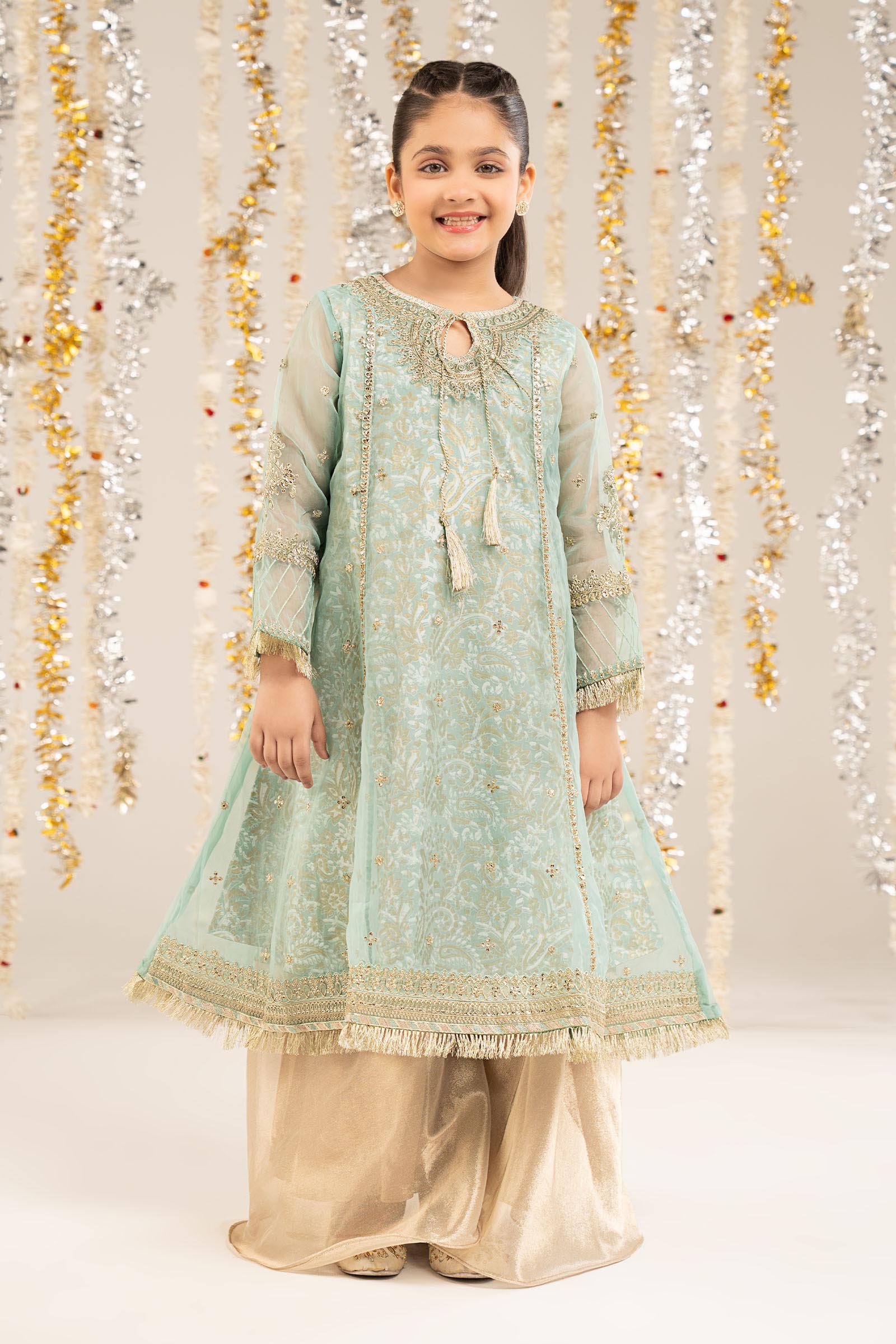 2 Piece Embroidered Organza Suit - Kids Clothing - available at Maria Faisal in UK and USA.