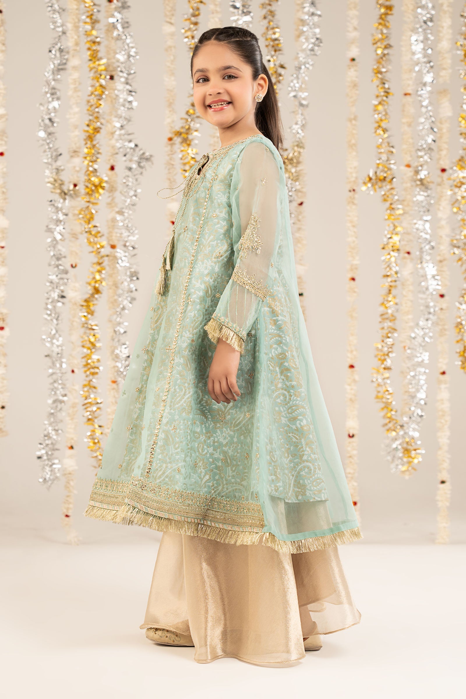 2 Piece Embroidered Organza Suit - Kids Clothing - available at Maria Faisal in UK and USA.