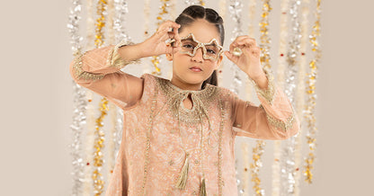 2 Piece Embroidered Organza Suit - Kids Clothing - available at Maria Faisal in UK and USA.