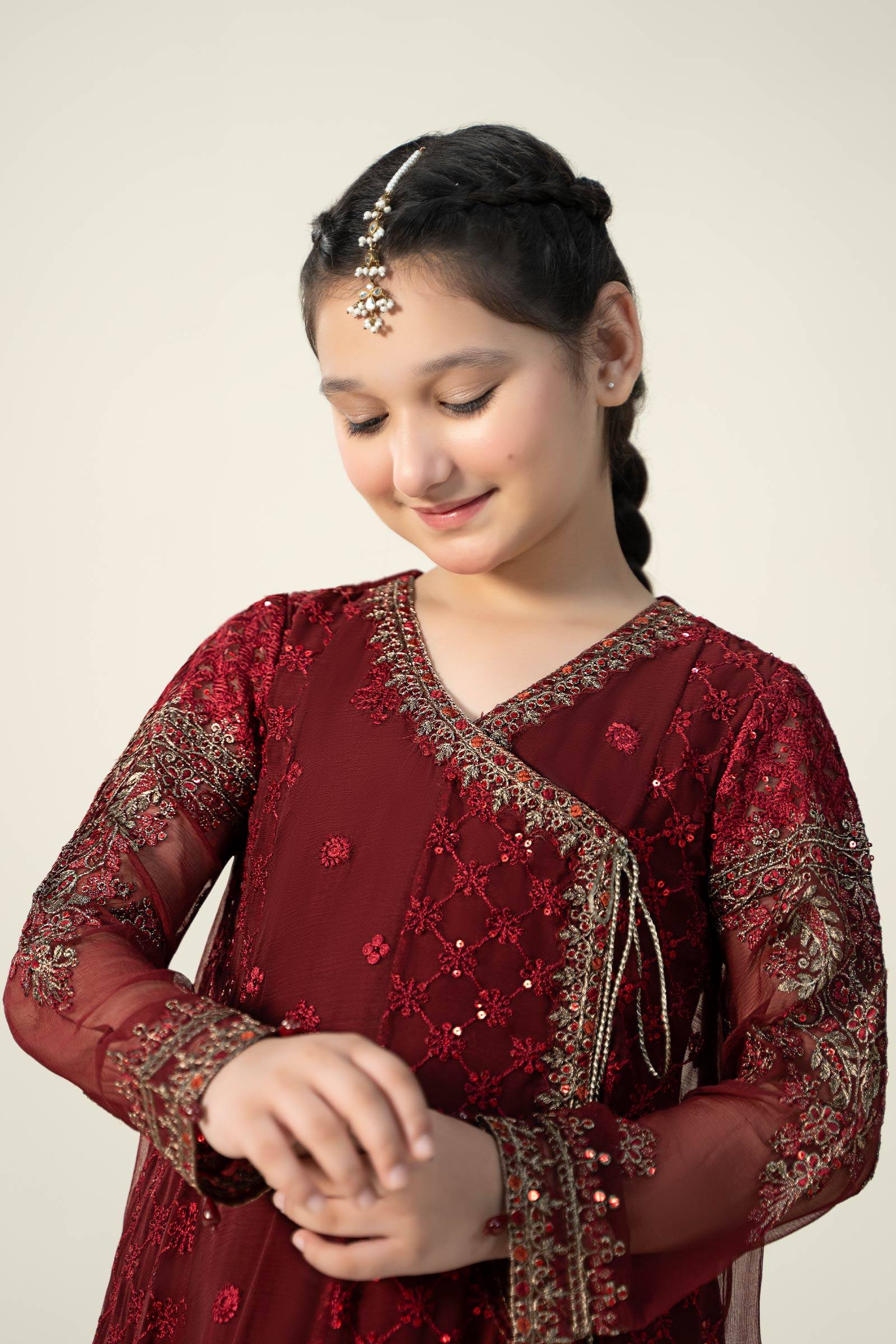 Maria B | 3 Piece Embroidered Suit | MKS-EF23-32R1 by Maria Faisal - Registered Vendor of : Maria B - type : Kids Clothes - 100% original wedding dresses