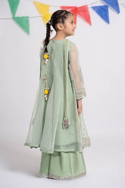 Maria B | 3 Piece Embroidered Organza Suit | MKS-EF24-15 by Maria Faisal - Registered Vendor of : Maria B - type : Kids Clothes - 100% original wedding dresses