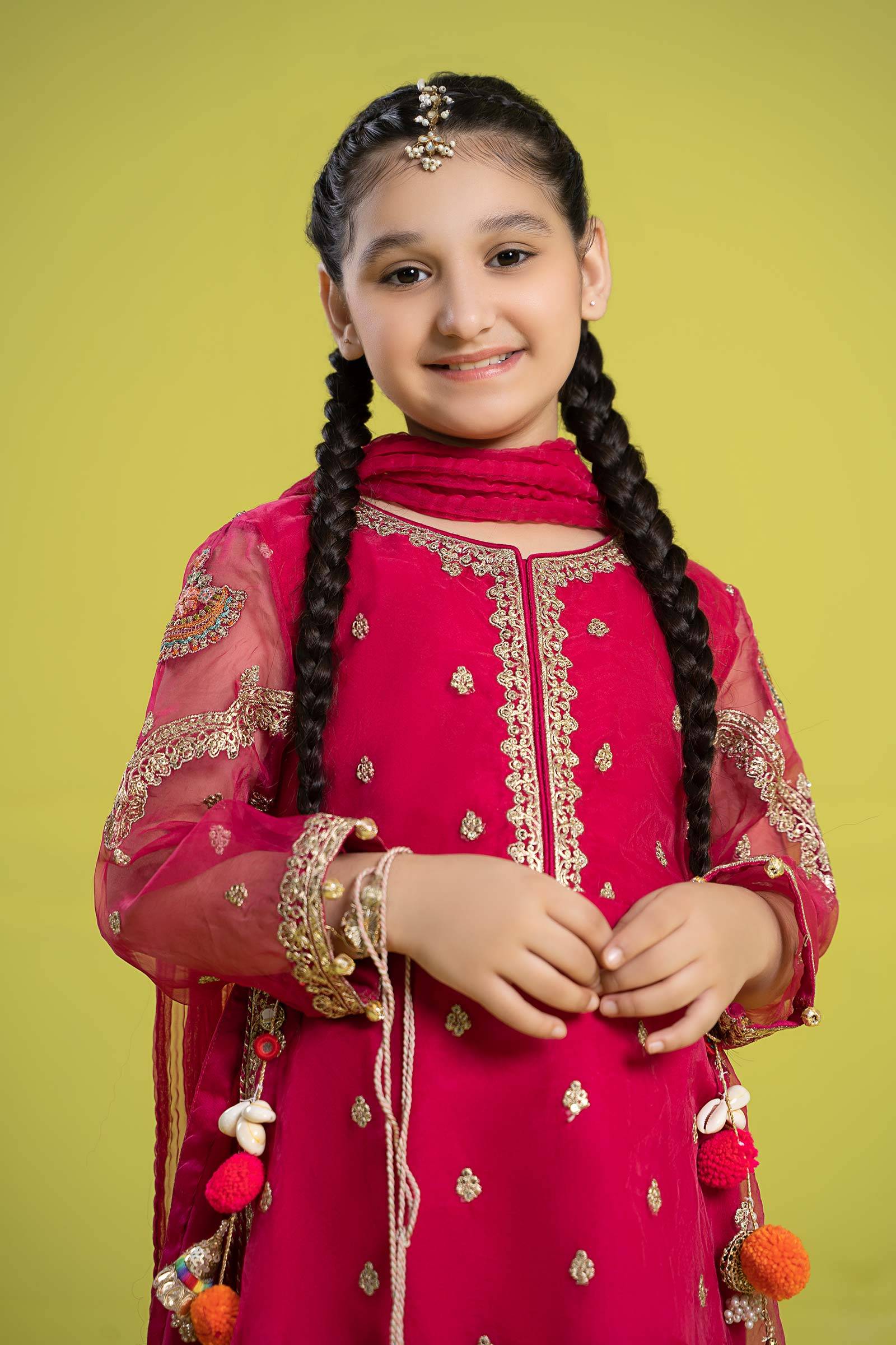 Maria B | 3 Piece Embroidered Organza Suit | MKS-EF24-23 by Maria Faisal - Registered Vendor of : Maria B - type : Kids Clothes - 100% original wedding dresses