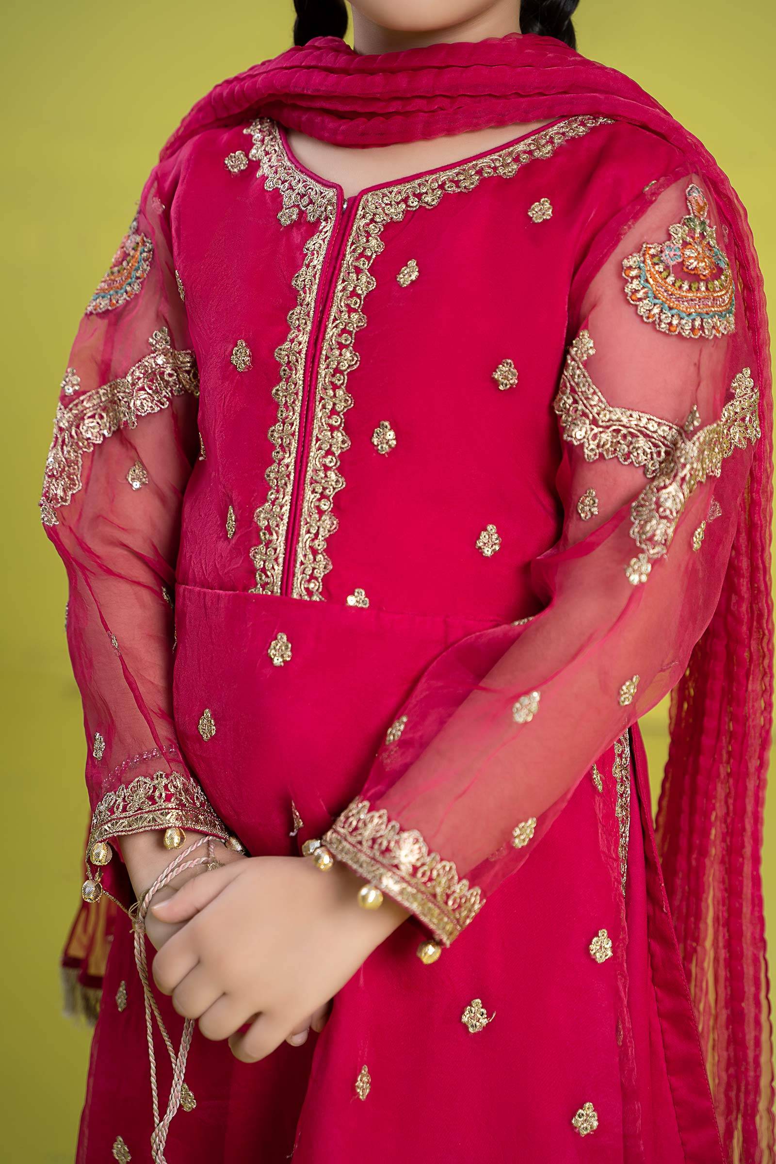 Maria B | 3 Piece Embroidered Organza Suit | MKS-EF24-23 by Maria Faisal - Registered Vendor of : Maria B - type : Kids Clothes - 100% original wedding dresses
