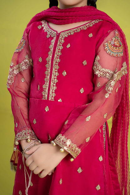 Maria B | 3 Piece Embroidered Organza Suit | MKS-EF24-23 by Maria Faisal - Registered Vendor of : Maria B - type : Kids Clothes - 100% original wedding dresses