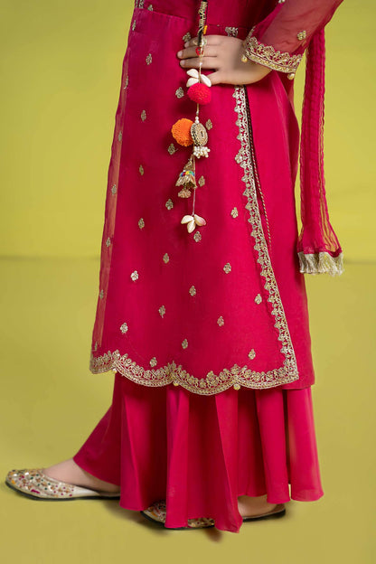 Maria B | 3 Piece Embroidered Organza Suit | MKS-EF24-23 by Maria Faisal - Registered Vendor of : Maria B - type : Kids Clothes - 100% original wedding dresses