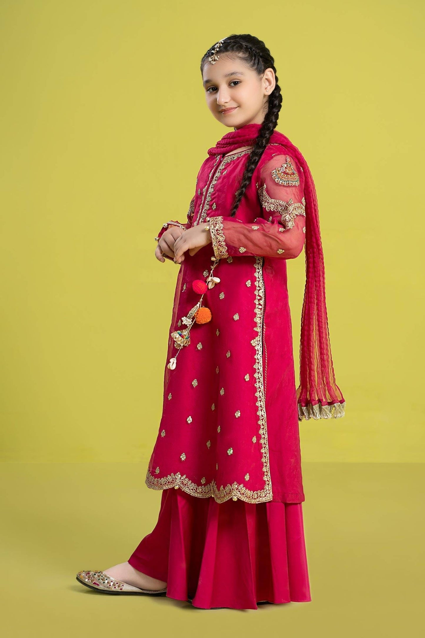Maria B | 3 Piece Embroidered Organza Suit | MKS-EF24-23 by Maria Faisal - Registered Vendor of : Maria B - type : Kids Clothes - 100% original wedding dresses