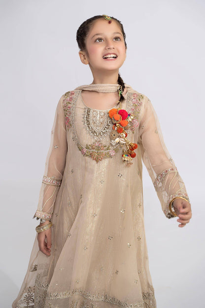 Maria B | 3 Piece Embroidered Organza Suit | MKS-EF24-26 by Maria Faisal - Registered Vendor of : Maria B - type : Kids Clothes - 100% original wedding dresses