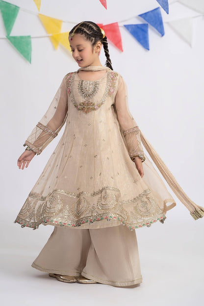 Maria B | 3 Piece Embroidered Organza Suit | MKS-EF24-26 by Maria Faisal - Registered Vendor of : Maria B - type : Kids Clothes - 100% original wedding dresses
