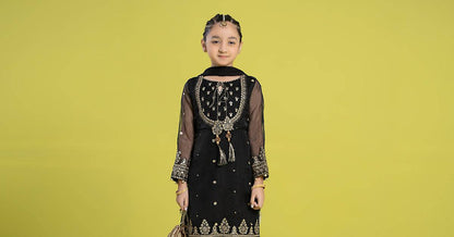 Maria B | 3 Piece Embroidered Organza Suit | MKS-EF24-37 by Maria Faisal - Registered Vendor of : Maria B - type : Kids Clothes - 100% original wedding dresses