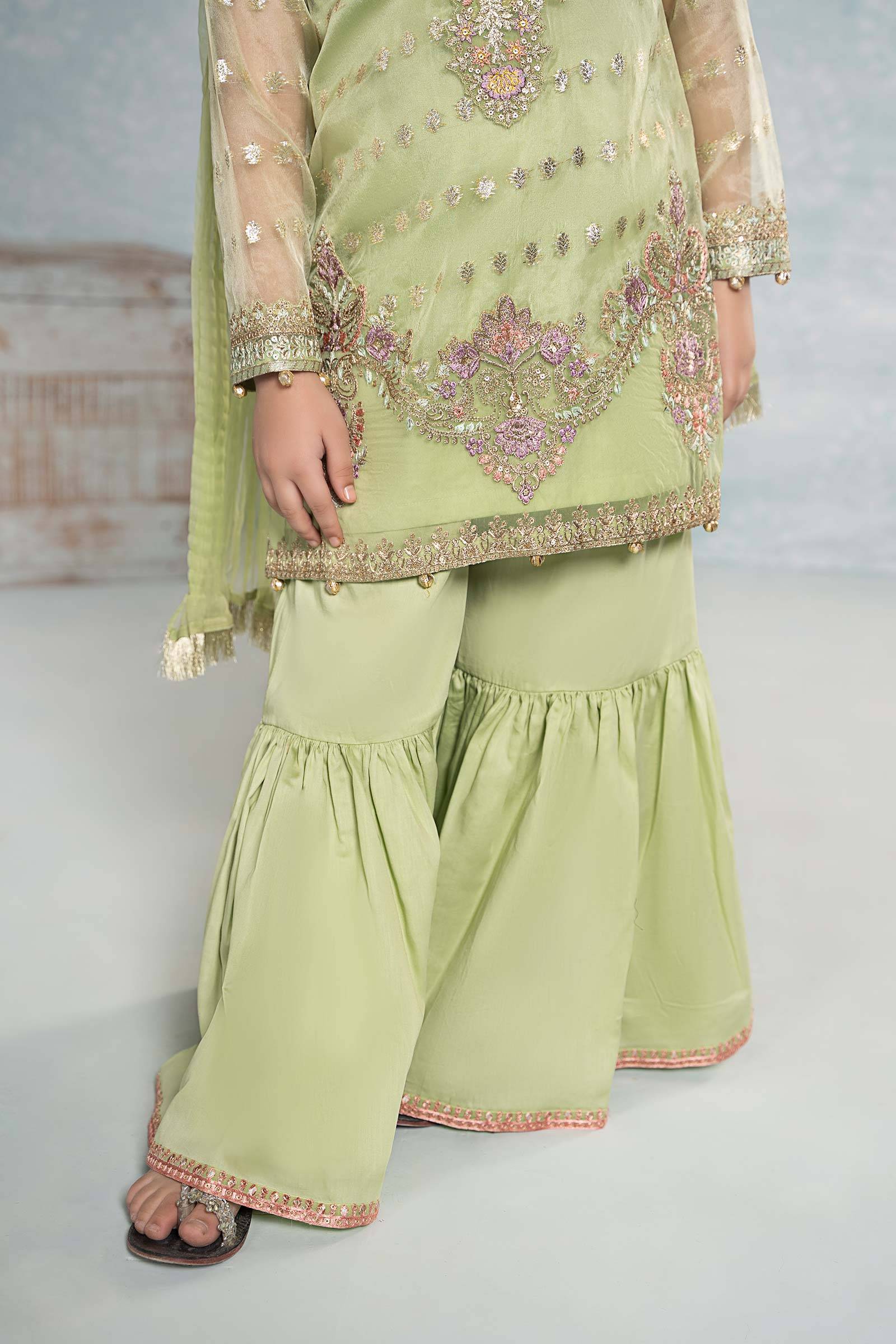 Maria B | 3 Piece Embroidered Organza Suit | MKS-EF24-45 by Maria Faisal - Registered Vendor of : Maria B - type : Kids Clothes - 100% original wedding dresses