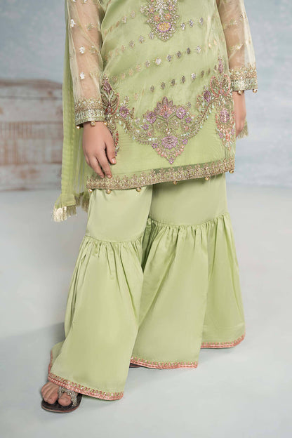Maria B | 3 Piece Embroidered Organza Suit | MKS-EF24-45 by Maria Faisal - Registered Vendor of : Maria B - type : Kids Clothes - 100% original wedding dresses