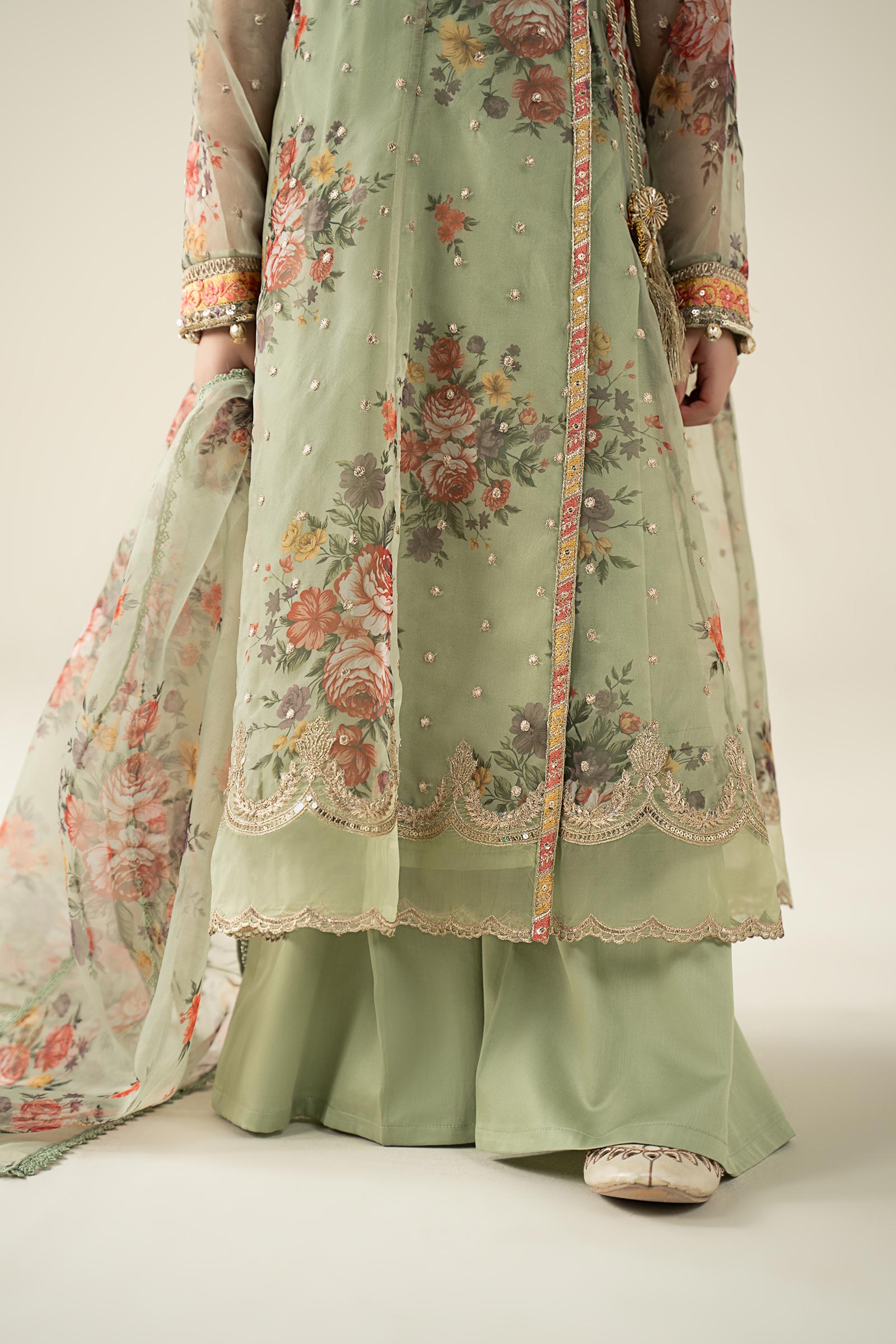 3 PIECE EMBROIDERED ORGANZA SUIT - Kids Clothes - available at Maria Faisal in UK and USA