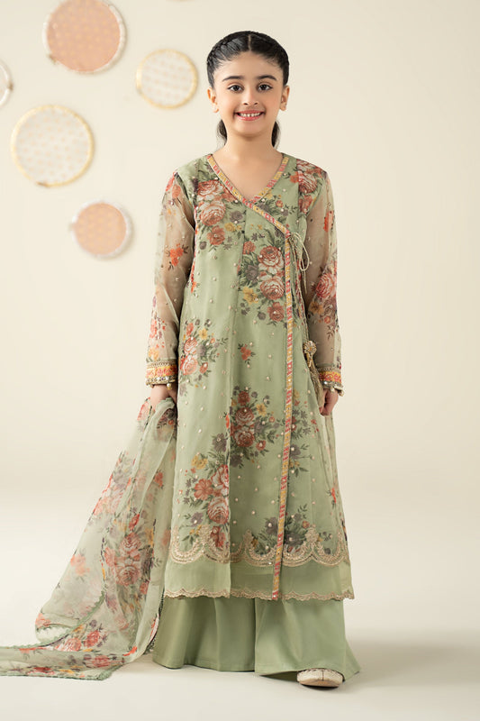 3 PIECE EMBROIDERED ORGANZA SUIT - Kids Clothes - available at Maria Faisal in UK and USA