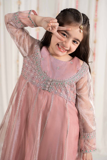 3 Piece Embroidered Zari Net Suit - Kids Clothes - available at Maria Faisal in UK and USA