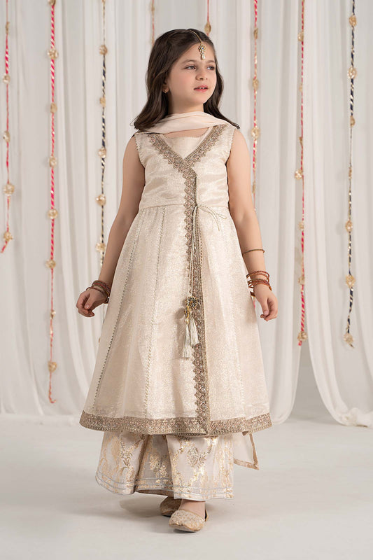 3 Piece Embroidered Cotton Staple Zari Suit - Kids Clothes - available at Maria Faisal in UK and USA