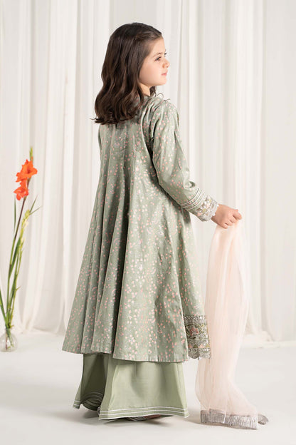 Maria B | 3 Piece Embroidered Cotton Satin Suit | MKS-EF25-08 by Maria Faisal - Registered Vendor of : Maria B - type : Kids Clothes - 100% original wedding dresses
