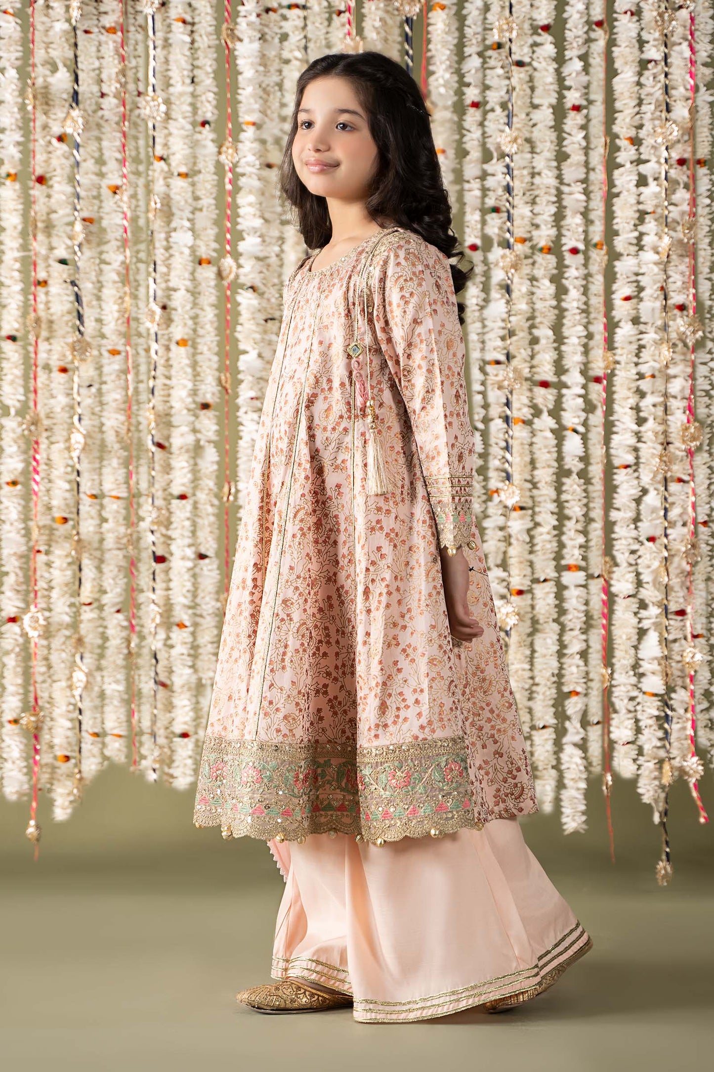Maria B | 3 Piece Embroidered Cotton Satin Suit | MKS-EF25-08 by Maria Faisal - Registered Vendor of : Maria B - type : Kids Clothes - 100% original wedding dresses